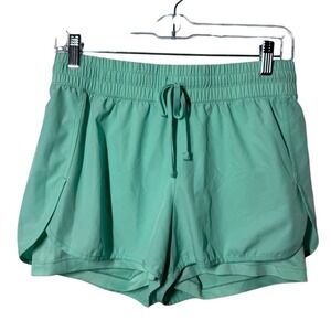 Velocity Mint Green Athletic Shorts M High Waist Stretch Drawstring Pockets